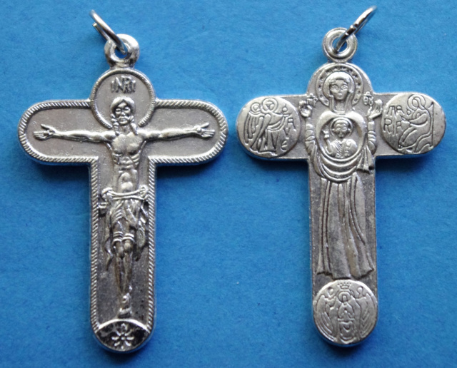 Catholic small Religious oxidized Italian crucifixes and rosary  centerpieces, center pieces and rosary parts for making Catholic rosaries -  Buy Bulk Wholesale Online