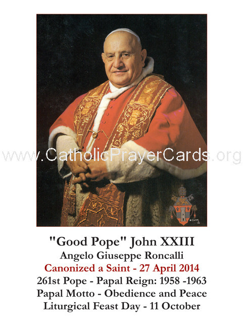 Pope John XXIII -Prayer for Peace Card