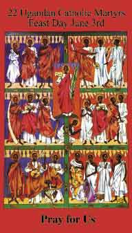 UGANDAN MARTYRS PRAYER CARD