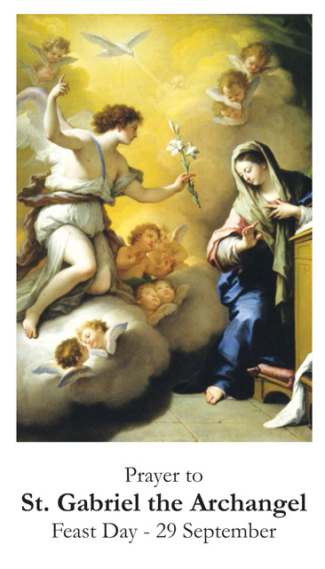 Prayer to St. Gabriel the Archangel Holy Card