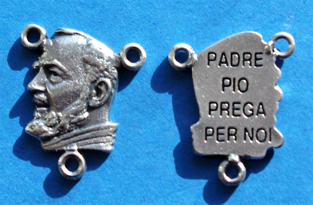 Padre Pio Profile Rosary Centerpiece