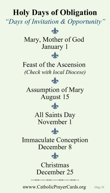 Holy Days of Obligation Magnet