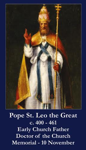 Pope Saint Leo the Great Prayer Card